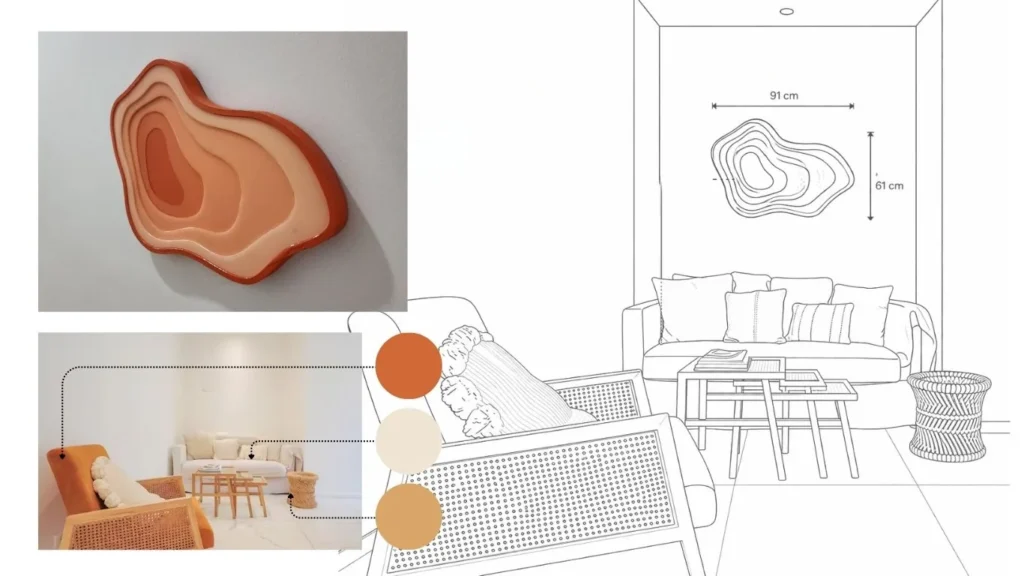 Étude d’implantation et palette du relief organique orange