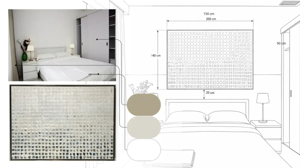 Étude d’une œuvre graphique horizontale pour la chambre