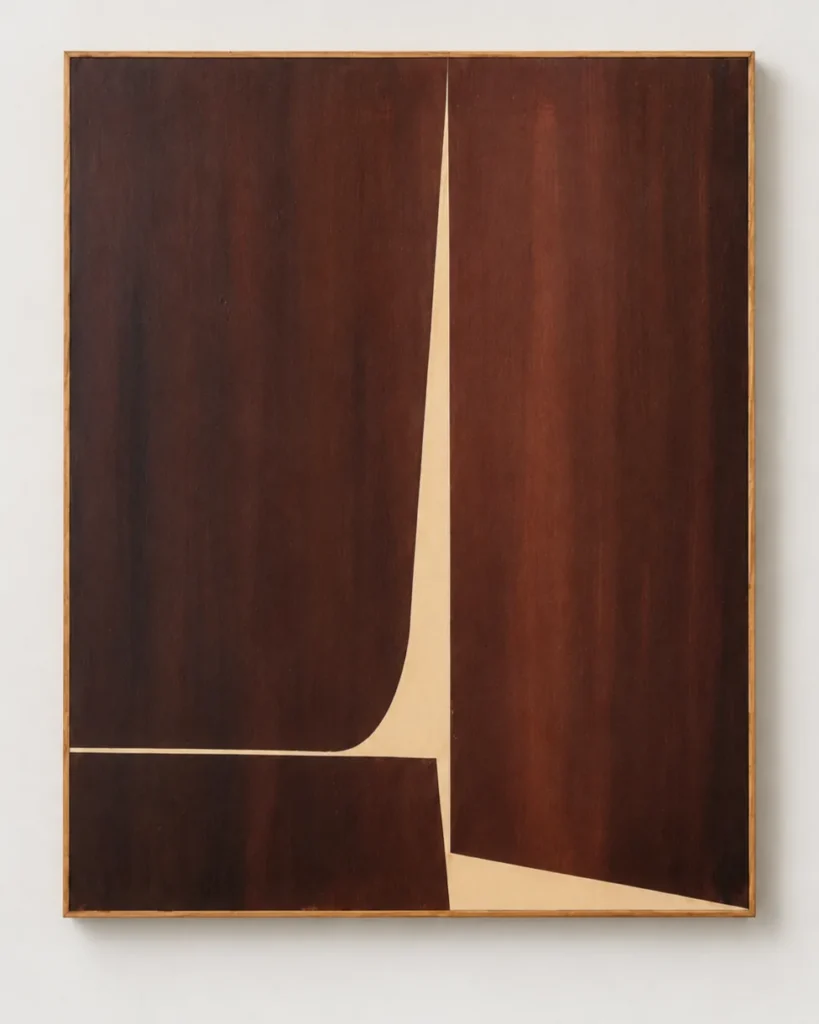 Composition abstraite brune aux lignes géométriques